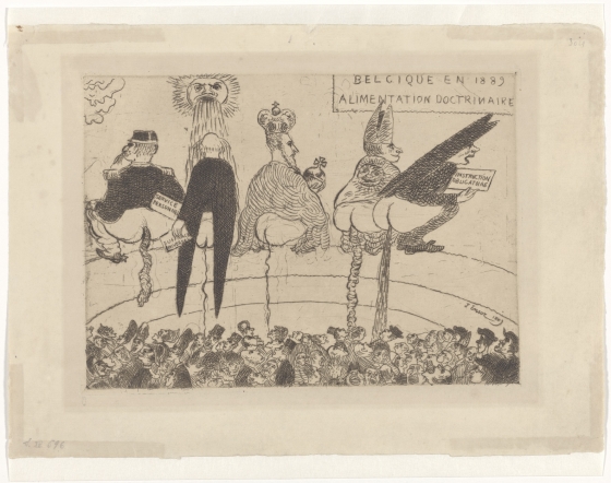 James Ensor, Doctrinal Nourishment (second plate), 1895-96, only state, etching, 180 x 250 mm (Print Room, Royal Library of Belgium, Brussels).