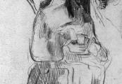 Vrouw met kap en een wesp - 1885