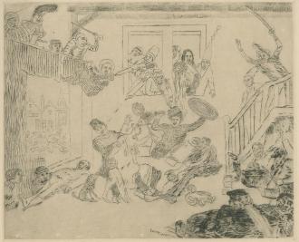  Gevecht van de luiskoppen Verlangen en Gebakken  - 1888