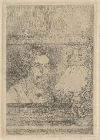 Zelfportret (bij de lamp)  - 1886