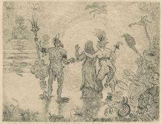 The Devils Dzitts and Hihanox Leading Christ to Hell  - 1895
