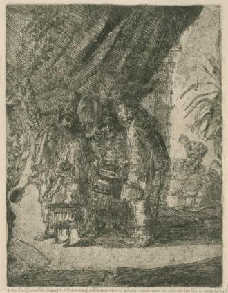 Iston, Pouffamatus, Cracozie en Transmouffe, beroemde Perzische geneesheren, onderzoeken de stoelgang van Darius na de slag van Arabela - 1886