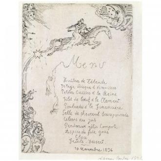 Spijskaart voor Ernest Rousseau - 1896