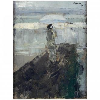 Woman on a Breakwater - 1880