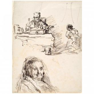 Moeder van Rembrandt en andere figuren