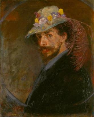  Self-portrait with flowered hat 