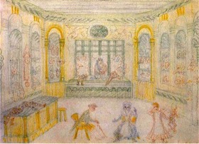 James Ensor, La Boutique de Grognelet, 1911-1912, kleurpotlood op papier, 17,8 x 25,4 cm, privécollectie.