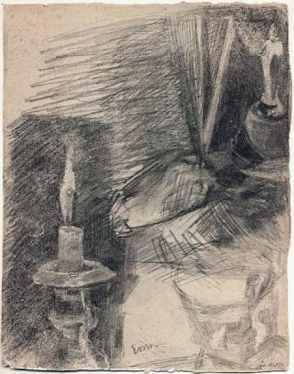 Still life with candle - 1876 - 1949
