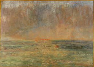 Grote marine - Zonsondergang - 1885