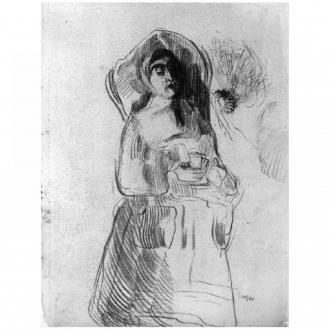 Vrouw met kap en een wesp - 1885