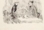 Heer en dame aan tafel