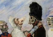 James Ensor, Squelette arrêtant masques, Courtesy of Sotheby's Belgium. 